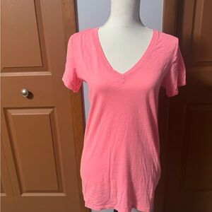 PINK Victoria's Secret Bright Pink V-Neck Tee